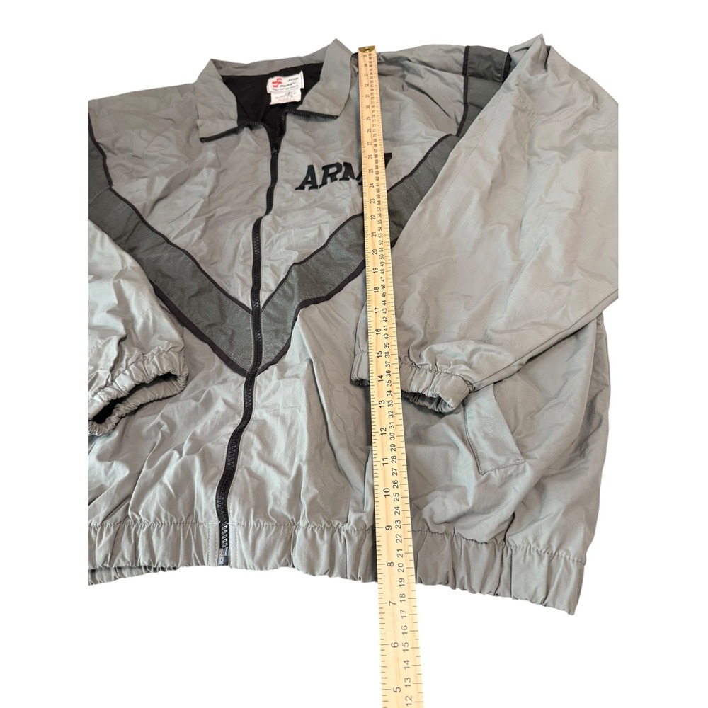 US Army IPFU Training Jacket Gray Reflective Windbreaker Large Regular - Picture 2 of 5